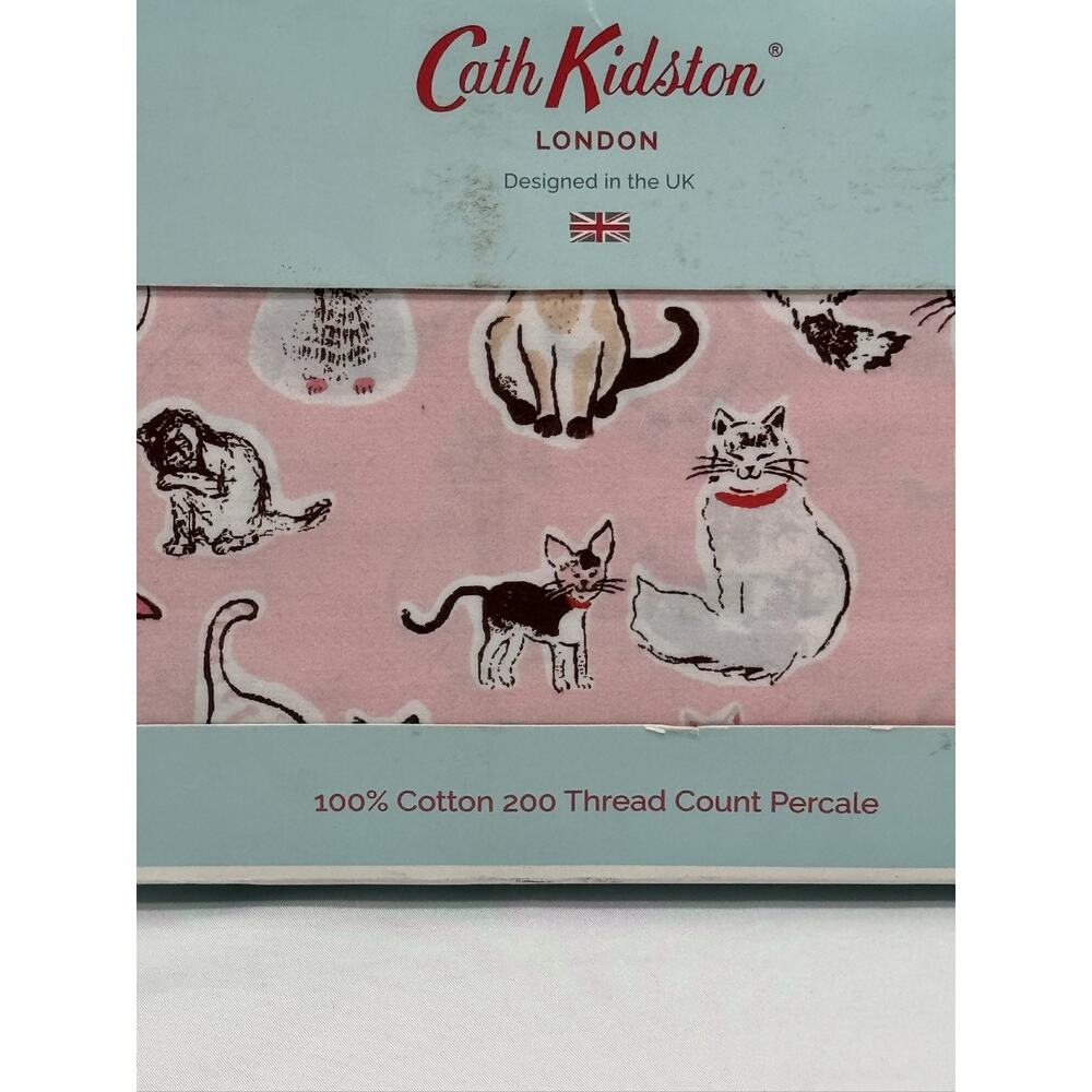 Pink Multi-Color Cat Print Pillowcase Pair Original Packaging - Picture 2 of 4